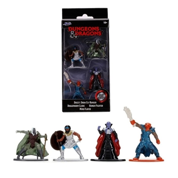 Dungeons & Dragons - Jada Diecast Drow Elf, Dragonborn, Human & Mind Flayer - Picture 1 of 8